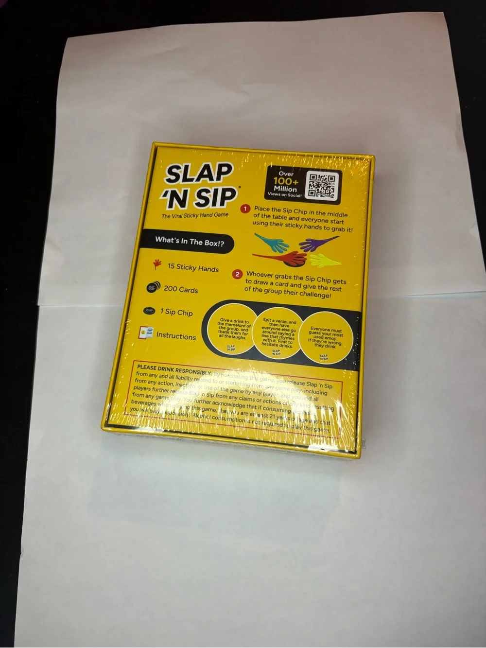 Thrill Slap 'N Sip Party Game - Yellow with Teal & Red Accents